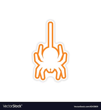 Icon sticker realistic design on paper spider vector image