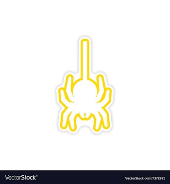 Icon sticker realistic design on paper spider vector image