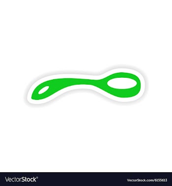 Icon sticker realistic design on paper spoon vector image
