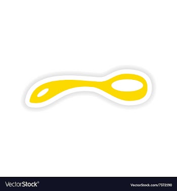 Icon sticker realistic design on paper spoon vector image