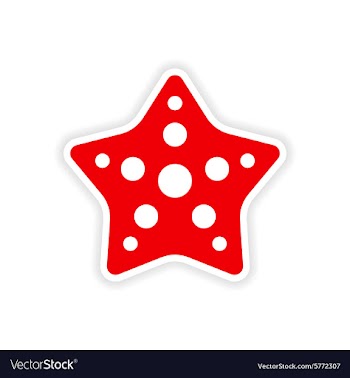 Icon sticker realistic design on paper star fish vector image