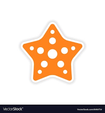 Icon sticker realistic design on paper star fish vector image