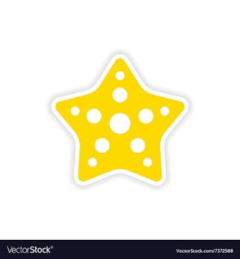 Icon sticker realistic design on paper star fish vector image
