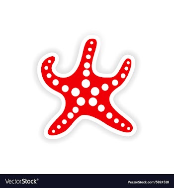 Icon sticker realistic design on paper starfish vector image
