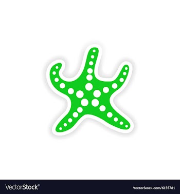 Icon sticker realistic design on paper starfish vector image