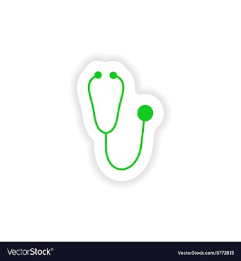 Icon sticker realistic design on paper stethoscope vector image