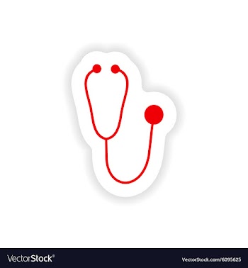 Icon sticker realistic design on paper stethoscope vector image