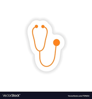 Icon sticker realistic design on paper stethoscope vector image