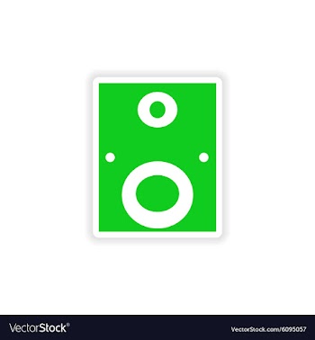 Icon sticker realistic design on paper subwoofer vector image