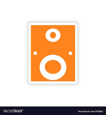 Icon sticker realistic design on paper subwoofer vector image