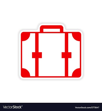 Icon sticker realistic design on paper suitcase vector image