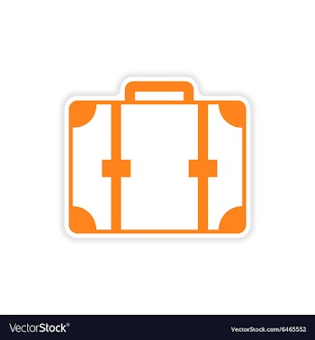 Icon sticker realistic design on paper suitcase vector image