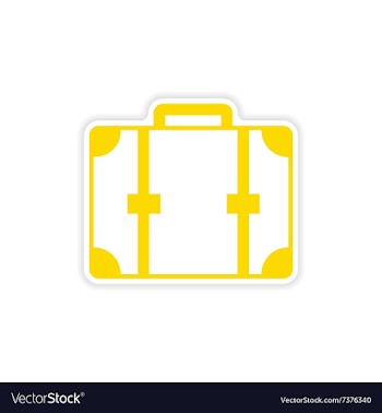 Icon sticker realistic design on paper suitcase vector image