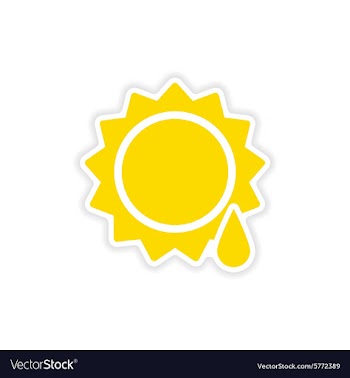 Icon sticker realistic design on paper sun drop vector image