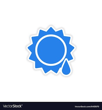Icon sticker realistic design on paper sun drop vector image
