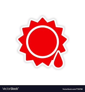 Icon sticker realistic design on paper sun drop vector image