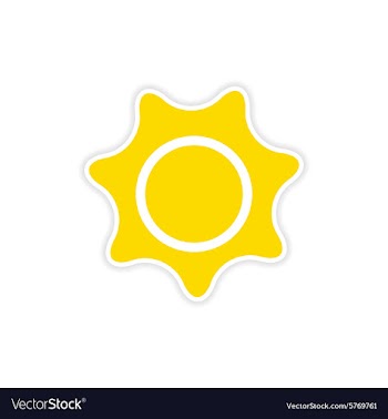 Icon sticker realistic design on paper sun vector image