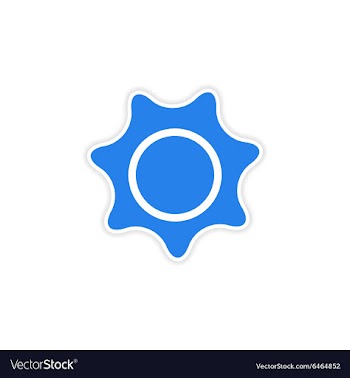 Icon sticker realistic design on paper sun vector image