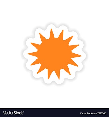 Icon sticker realistic design on paper sun vector image