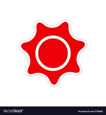 Icon sticker realistic design on paper sun vector image