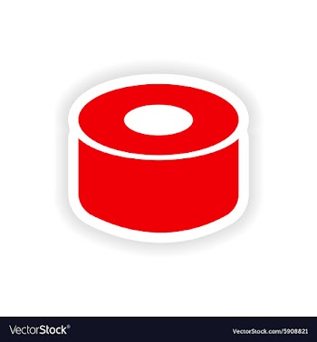 Icon sticker realistic design on paper sushi vector image