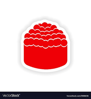 Icon sticker realistic design on paper sushi vector image