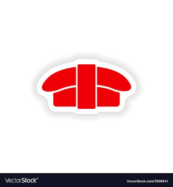 Icon sticker realistic design on paper sushi vector image