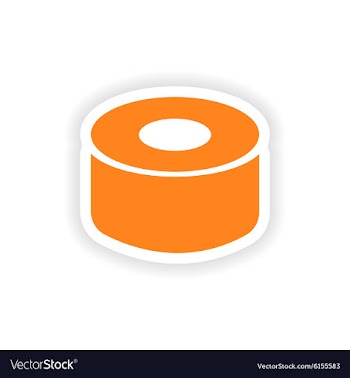 Icon sticker realistic design on paper sushi vector image