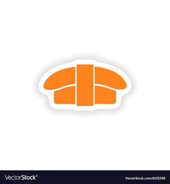 Icon sticker realistic design on paper sushi vector image