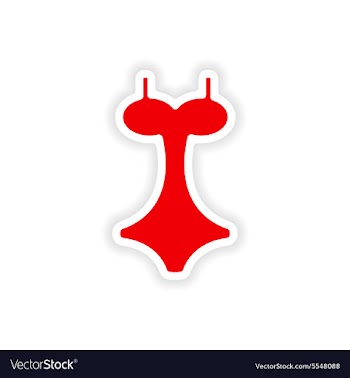 Icon sticker realistic design on paper swimsuit vector image