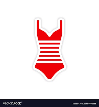 Icon sticker realistic design on paper swimsuit vector image