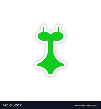 Icon sticker realistic design on paper swimsuit vector image