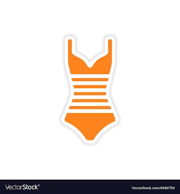 Icon sticker realistic design on paper swimsuit vector image