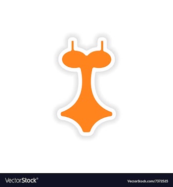 Icon sticker realistic design on paper swimsuit vector image