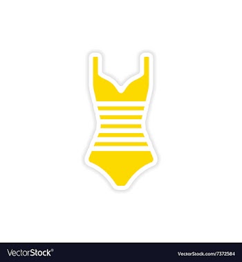 Icon sticker realistic design on paper swimsuit vector image