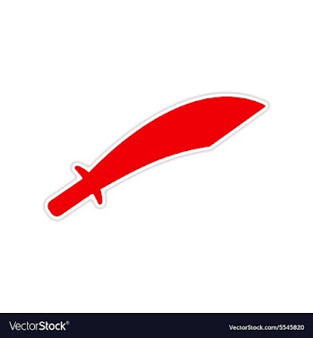 Icon sticker realistic design on paper sword vector image
