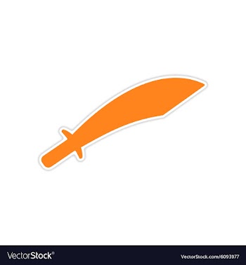 Icon sticker realistic design on paper sword vector image