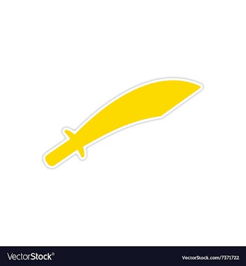 Icon sticker realistic design on paper sword vector image