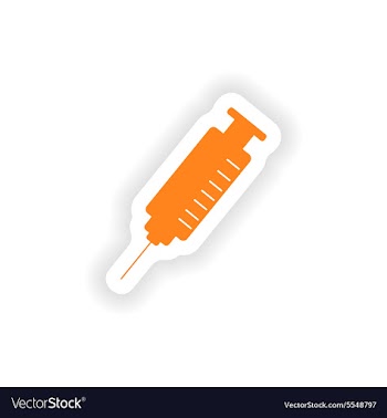 Icon sticker realistic design on paper syringe vector image