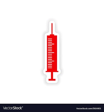 Icon sticker realistic design on paper syringe vector image