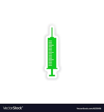 Icon sticker realistic design on paper syringe vector image