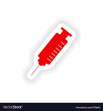 Icon sticker realistic design on paper syringe vector image