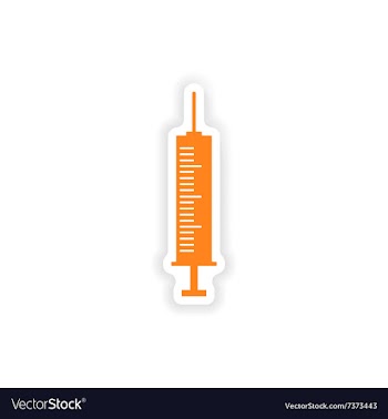 Icon sticker realistic design on paper syringe vector image