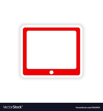 Icon sticker realistic design on paper tablet vector image