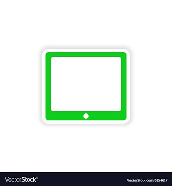 Icon sticker realistic design on paper tablet vector image