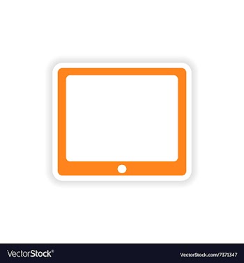 Icon sticker realistic design on paper tablet vector image