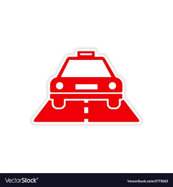 Icon sticker realistic design on paper taxi car vector image