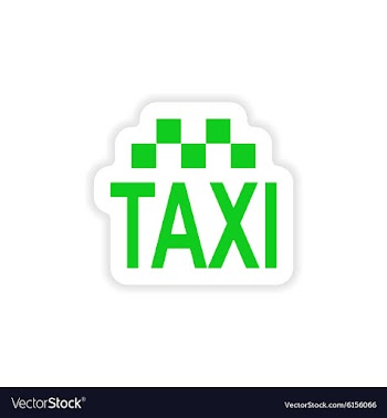 Icon sticker realistic design on paper taxi vector image