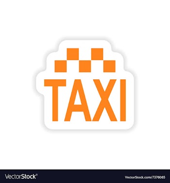 Icon sticker realistic design on paper taxi vector image