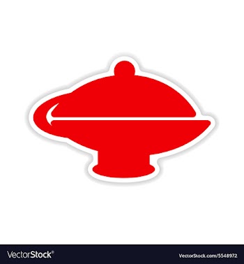 Icon sticker realistic design on paper teapot vector image